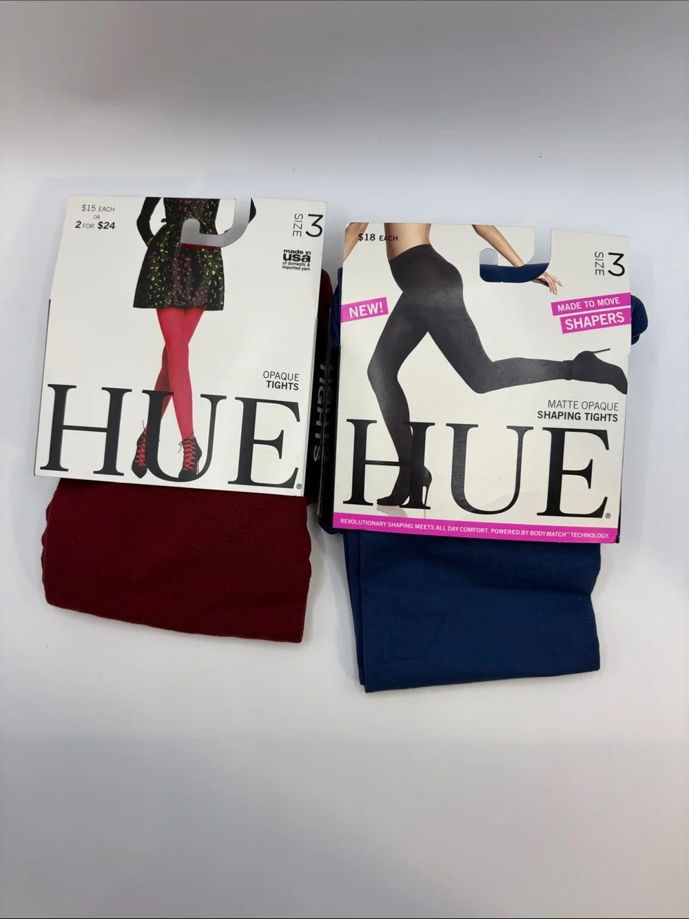 HUE Opaque Tights - Burgundy & Navy Blue